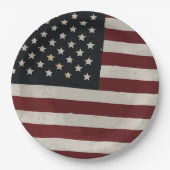 水彩米国国旗7月4日 ペーパープレート (正面)