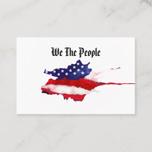 *~*水彩米国国旗We The People 名刺 (正面)