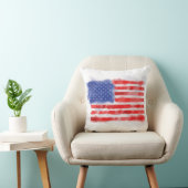 水彩米国旗(退役軍人と愛国者) クッション (椅子)