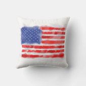 水彩米国旗(退役軍人と愛国者) クッション (裏面)