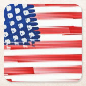 水彩米絵を描国旗 スクエアペーパーコースター (正面)