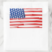 水彩米絵を描国旗 長方形シール (バッグ)