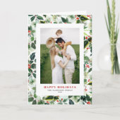 水彩系クリスマスボタニカルパターン写真 シーズンカード (正面)