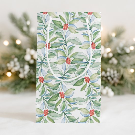 水彩系クリスマスボタニカル スモールペーパーバッグ