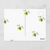 水彩系レモンシロ・ライム・レモン ブライダルシャワー ポストカード (裏面)