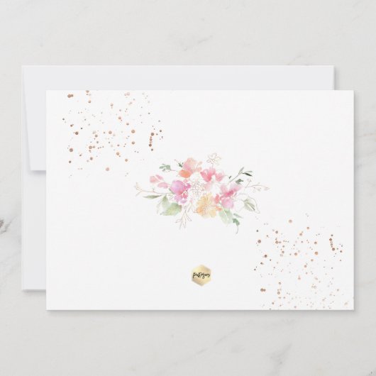 水彩紅梅感謝 招待状 (裏面)