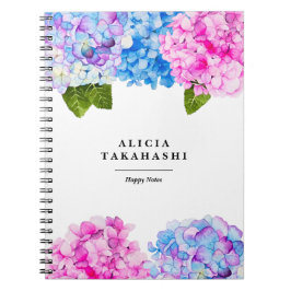 水彩紅花|名前の追加 ノートブック