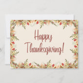 水彩紅葉とベリー感謝祭 シーズンカード (正面)