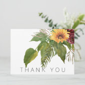 水彩紅葉ひまわり葬式 サンキューカード (スタンド正面)