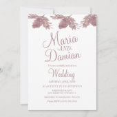 水彩紅葉イラストレーション赤面結婚の 招待状 (正面)