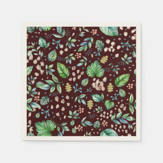 水彩紅葉オンブルゴーニュ スタンダードカクテルナプキン (正面)