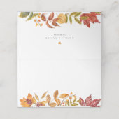 水彩紅葉ガーランド秋の結婚式 プレイスカード (外部開封)