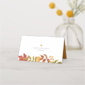 水彩紅葉ガーランド秋の結婚式 プレイスカード (裏面)