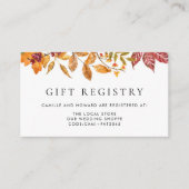 水彩紅葉ガーランド結婚ズレジストリ エンクロージャーカード (正面)