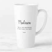 水彩紅葉グラッドガール感動的引用文 カフェラテマグ (右)