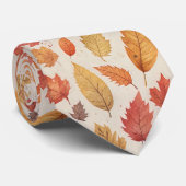 水彩紅葉シームレスパターン ネクタイ (ロール)