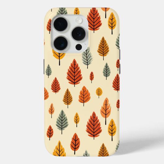 水彩紅葉シームレスパターン Case-Mate iPhoneケース (裏面)