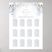 水彩紅葉バプテスマのシーティングチャート ポスター (正面)