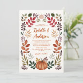 水彩紅葉パンプキ結婚ン 招待状 (スタンド正面)