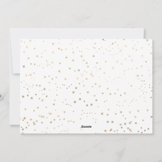 水彩紅葉フォト金ゴールドスタークリスマス シーズンカード (裏面)