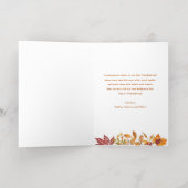 水彩紅葉フレーム感謝記念写真 箔グリーティングカード (内側レイダウン)