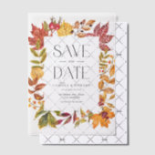 水彩紅葉フレーム秋日付の保存 ベラム紙招待状 (オフセット (招待状))