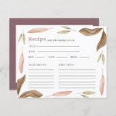 水彩紅葉ブライダルシャワーレシピカード (正面/裏面)