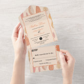 水彩紅葉ボホカントリーフローラ結婚ズ オールインワン招待状 (貼ってはがせる)