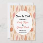 水彩紅葉ボホカントリーフローラ結婚ズ セーブザデート (正面)