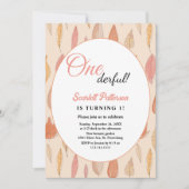 水彩紅葉ボホカントリー1st誕生日 招待状 (正面)