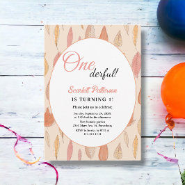 水彩紅葉ボホカントリー1st誕生日 招待状