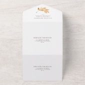 水彩紅葉リース秋の結婚式 オールインワン招待状 (外側)