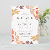 水彩紅葉リース秋の結婚式 招待状 (スタンド正面)