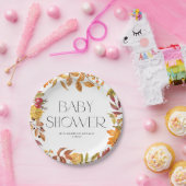 水彩紅葉リース秋ベビーシャワー ペーパープレート (パーティー)