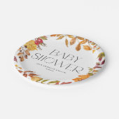 水彩紅葉リース秋ベビーシャワー ペーパープレート (アングル)