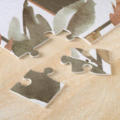 水彩紅葉ローマ8:28聖書の聖句 ジグソーパズル (側面)