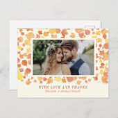 水彩紅葉写真ありがとうはがき ポストカード (正面/裏面)