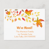 水彩紅葉引っ越しました 案内ポストカード (正面)