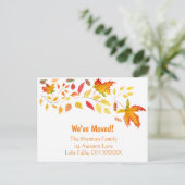 水彩紅葉引っ越しました 案内ポストカード (スタンド正面)