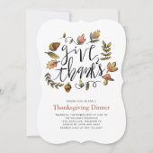 水彩紅葉感謝祭ディナー 招待状 (正面)