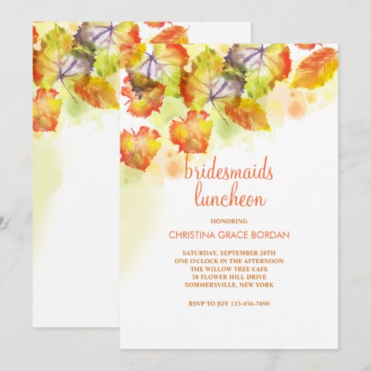 水彩紅葉招待状 招待状 (正面/裏面)