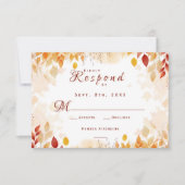 水彩紅葉素朴結婚ズ 出欠カード (正面)