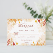 水彩紅葉素朴結婚ズ 出欠カード (スタンド正面)