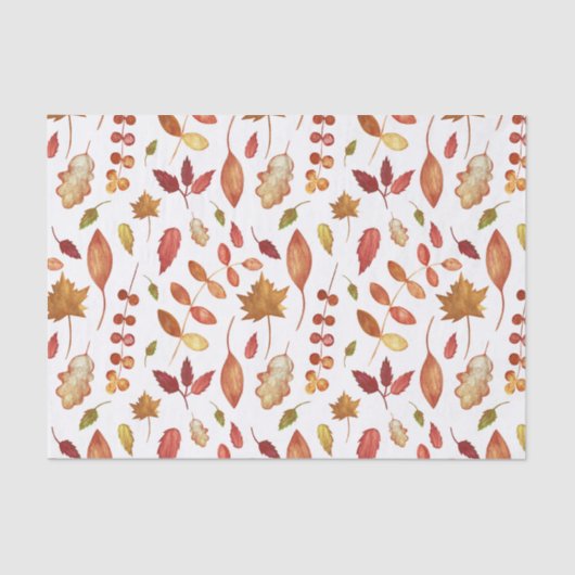 水彩紅葉自然 薄葉紙 (正面)