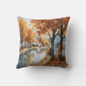 水彩紅葉装飾 クッション (裏面)