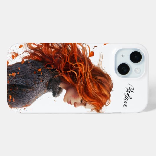 水彩紅葉赤頭ガールカスタマイズ可能 Case-Mate iPhoneケース (裏面 (横))