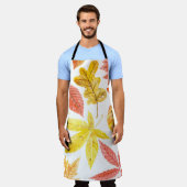 水彩紅葉、カラフルパターン。 エプロン (着用した状態)