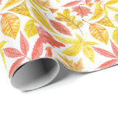 水彩紅葉、カラフルパターン。 ラッピングペーパー (ロールコーナー)