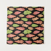 水彩紅葉:シームレスパターン タペストリー (正面(横))