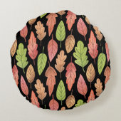 水彩紅葉:シームレスパターン ラウンドクッション (裏面)